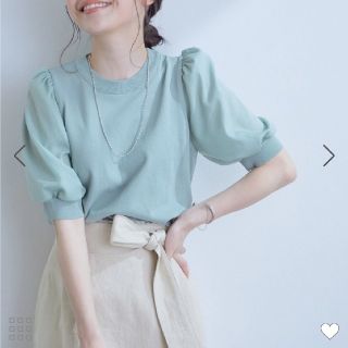 ヴィス(ViS)の新品！♥️Vis♥️パワーショルダー袖オーガンジー半袖プルオーバー。Ｆ。(カットソー(半袖/袖なし))