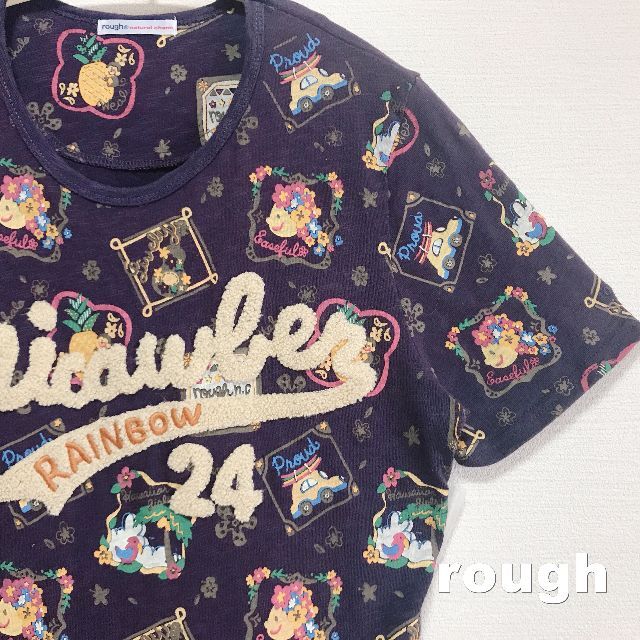 rough(ラフ)の【rough】ラフ Micawber フロッキーグラフィックアート Tシャツ レディースのトップス(Tシャツ(半袖/袖なし))の商品写真