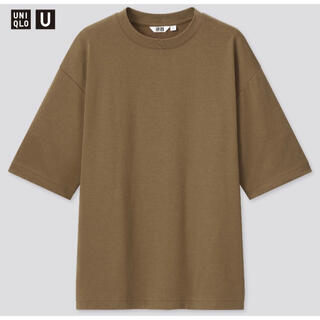 ユニクロ(UNIQLO)のUNIQLO U エアリズムコットンオーバーサイズTシャツ ダークブラウン XS(Tシャツ/カットソー(半袖/袖なし))