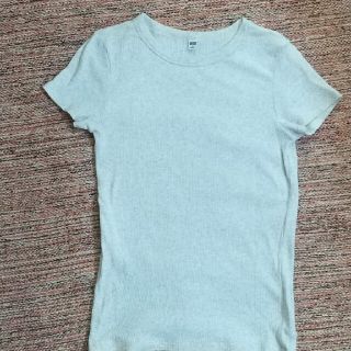 ユニクロ(UNIQLO)のUNIQLO♡ストレッチリブTシャツグレー(Tシャツ(半袖/袖なし))