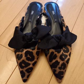 ザラ(ZARA)のZARA/ﾘﾎﾞﾝﾚｵﾊﾟｰﾄﾞﾐｭｰﾙ38(ミュール)