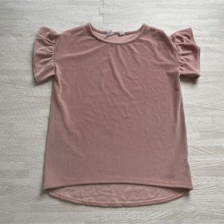 ギャップキッズ(GAP Kids)のベロア素材 くすみピンク フリル お腹辺汚れあり 130(Tシャツ/カットソー)