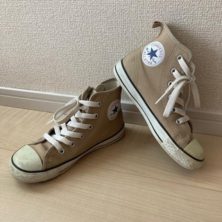 コンバース(CONVERSE)の《コンバース》ハイカット　19センチ　ベージュ(スニーカー)