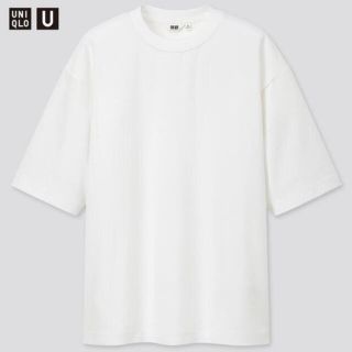 ユニクロ(UNIQLO)のUNIQLO U エアリズムコットンオーバーサイズTシャツ ホワイト XL(Tシャツ/カットソー(半袖/袖なし))