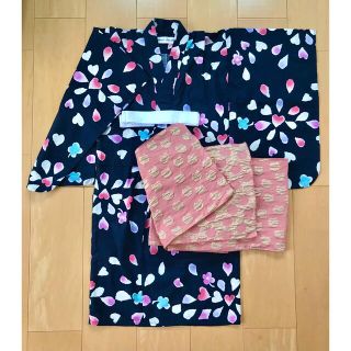 tsumori chisato kids 紺　水玉ドット　子供浴衣 110㌢