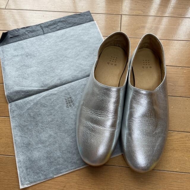 Que Shoes Plain ブラック Mサイズ ローファー