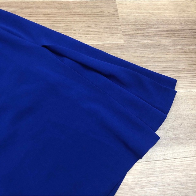 LE CIEL BLEU(ルシェルブルー)のサイドプリーツ　ブルー　ハイウエストAライン レディースのスカート(ロングスカート)の商品写真