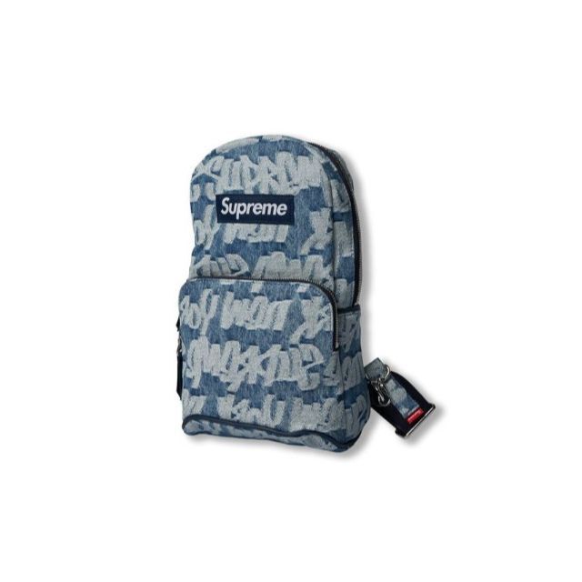 メッセンジャーバッグ Supreme - Supreme Fat Tip Jacquard Denim Sling Bag