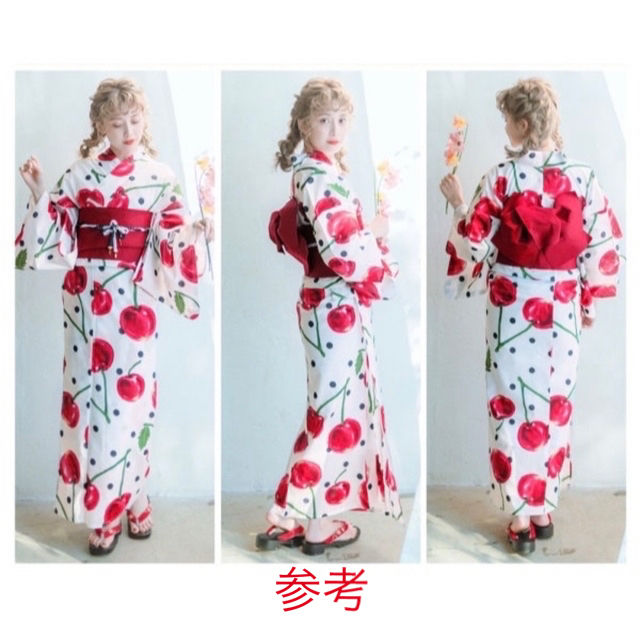 Maison de FLEUR - 希少*水玉チェリー浴衣ゆかたさくらんぼ黒白 Maison de FLEUR - 希少*水玉チェリー浴衣ゆかたさくらんぼ黒白