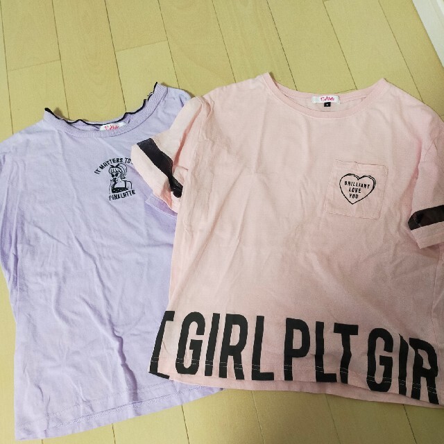 PINK-latte(ピンクラテ)のPINKLATTE■Tシャツ2枚セット、ピンクラテ、レピピ、トップス キッズ/ベビー/マタニティのキッズ服女の子用(90cm~)(Tシャツ/カットソー)の商品写真