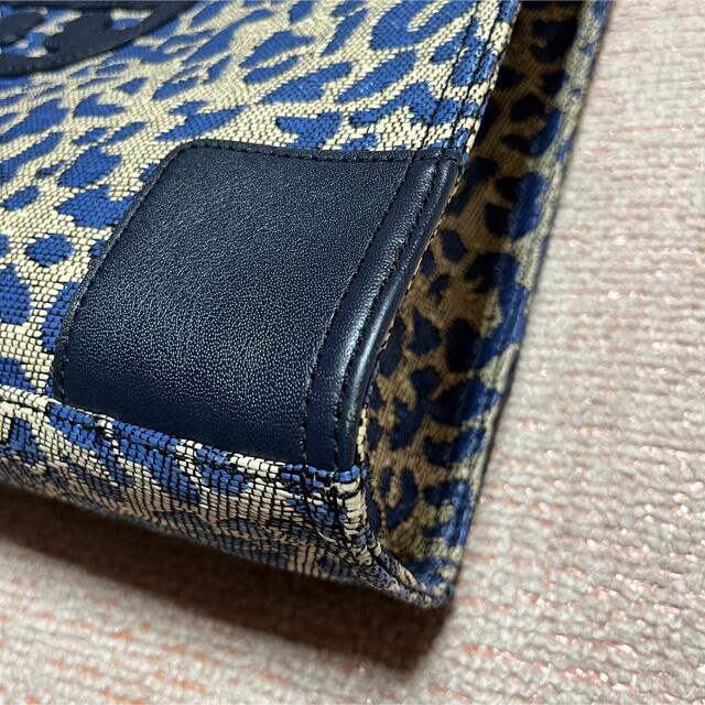 Tory Burch トリーバーチ トートバッグ ヒョウ柄 ネイビー