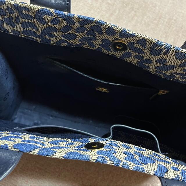 Tory Burch トリーバーチ トートバッグ ヒョウ柄 ネイビー