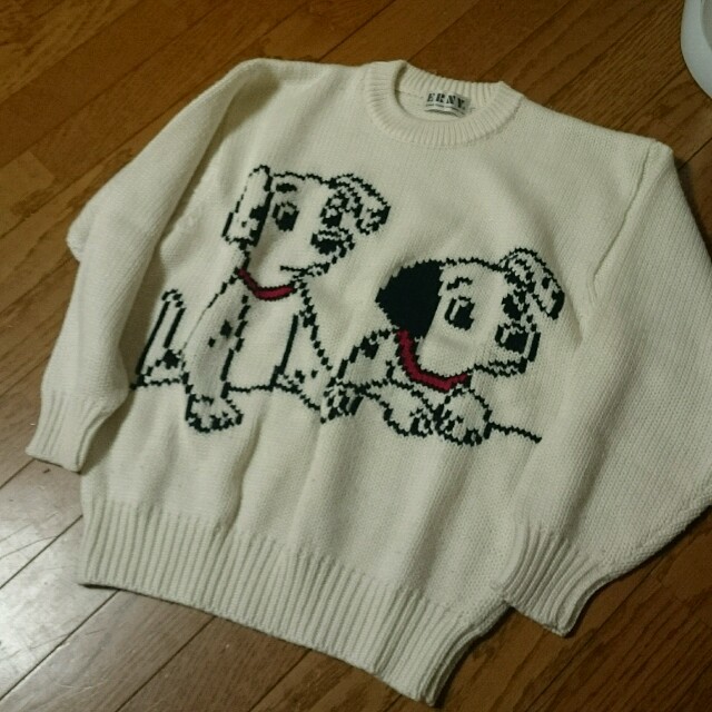 ERNY×disney ディズニー　101匹ワンちゃん　セーター　ニット　犬　M