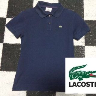 ラコステ(LACOSTE)の【ラコステ】鹿の子ポロシャツレディス40濃紺LACOSTE(ポロシャツ)