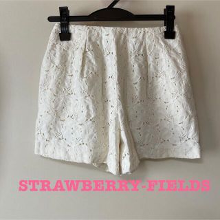 ストロベリーフィールズ(STRAWBERRY-FIELDS)の値下げ　美品　ストロベリーフィールズ　フラワーレース　ショートパンツ(ショートパンツ)