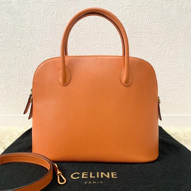 celine(セリーヌ)のセリーヌ　ショルダーバッグ　2way　アルマ型　レザー　オレンジ　ハンドバッグ レディースのバッグ(ショルダーバッグ)の商品写真