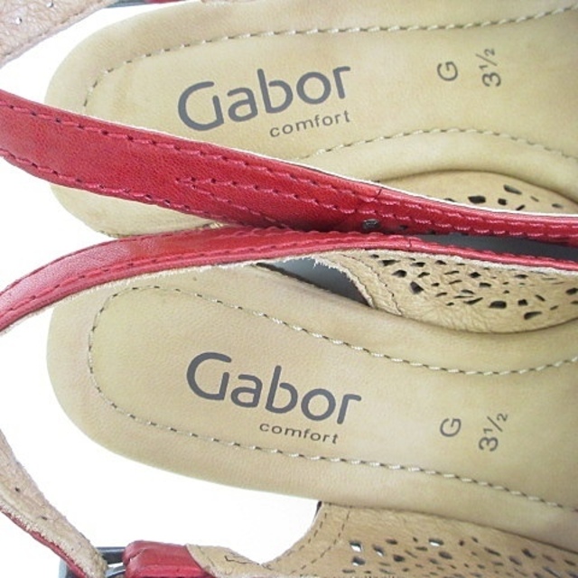 Gabor(ガボール)のガボール Gabor サンダル ウエッジソール 花モチーフ レッド 3 1/2 レディースの靴/シューズ(サンダル)の商品写真