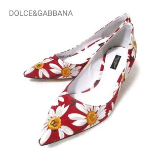 DOLCE&GABBANA - 美品 ドルチェアンドガッバーナ パンプス 花柄 赤