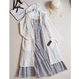 フォクシー(FOXEY)のFOXEY❤️【Cardigan Lierre】2022年新作 ホワイトリネン(カーディガン)