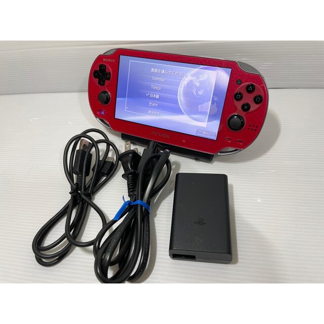 PlayStation Vita(プレイステーションヴィータ)の【液晶美品】PlayStationVita Wi-Fi レッド PCH-1000 エンタメ/ホビーのゲームソフト/ゲーム機本体(携帯用ゲーム機本体)の商品写真