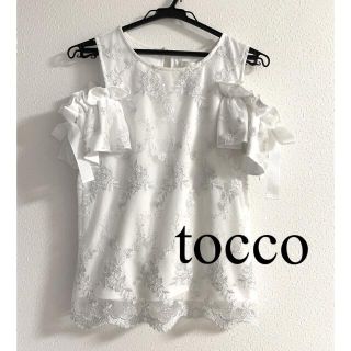 トッコ(tocco)の☆tocco☆トッコ　オーガンジーオフショルダートップス　レース(シャツ/ブラウス(半袖/袖なし))