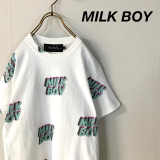 ミルクボーイ(MILKBOY)のMILK BOY ミルクボーイ 総柄 ロゴ tシャツ  S(Tシャツ/カットソー(半袖/袖なし))