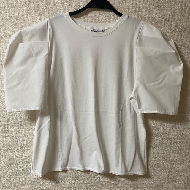 ZARA(ザラ)のZARA バルーンスリーブ Tシャツ　ホワイト　M メンズのトップス(Tシャツ/カットソー(半袖/袖なし))の商品写真