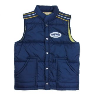 テンダーロイン(TENDERLOIN)のTENDERLOIN テンダーロイン ベスト T-NRA VEST サークルワッペン ロゴ 中綿 レーシングベスト ネイビー系 38【中古】(ベスト)