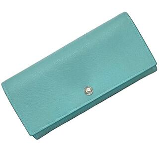 ティファニー(Tiffany & Co.)のティファニー 二つ折り 長財布 ブルー 財布 レザー(財布)