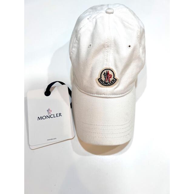 MONCLER(モンクレール)の美品★MONCLER♡モンクレール キャップ 男女兼用可能　ホワイト レディースの帽子(キャップ)の商品写真