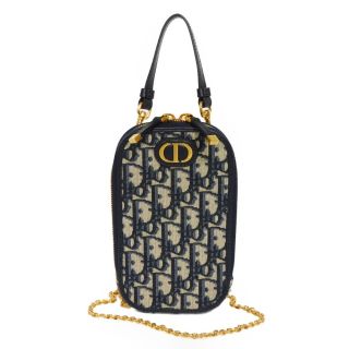 ディオール(Dior)のディオール 30 モンテーニュ フォンホルダー ネイビー ジャガード 2WAY CDロゴ オブリーク ポーチ S2114UTZQ(ポーチ)