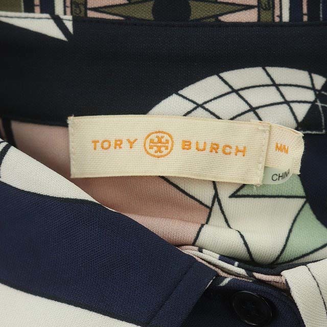 Tory Burch(トリーバーチ)のトリーバーチ TORY BURCH 総柄ステンカラーワンピース M マルチカラー レディースのワンピース(ロングワンピース/マキシワンピース)の商品写真