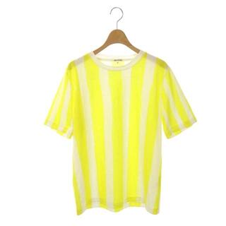 アバハウス(ABAHOUSE)のアバハウス ABAHOUSE Tシャツ カットソー ストライプ 半袖 2 黄 白(カットソー(半袖/袖なし))