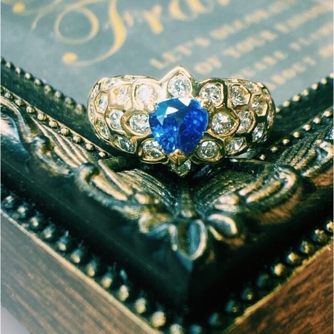 K18 ブルーサファイア　ダイヤモンドリング　鑑別カードあり レディースのアクセサリー(リング(指輪))の商品写真