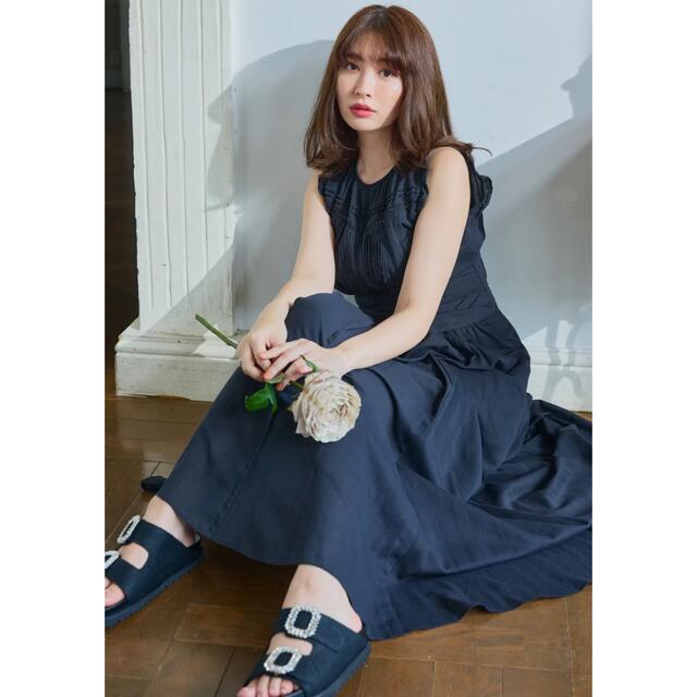 herlipto Back Lace-Up Cotton Long Dressロングワンピース/マキシワンピース