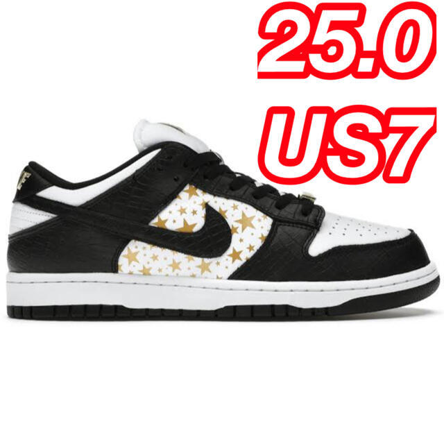 靴/シューズ25cm SUPREME NIKE SB DUNK LOW ダンク 国内正規 黒