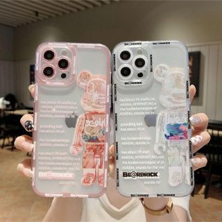 iPhone 12ケースTPU素材 耐衝撃カウズ　ベアブリック(iPhoneケース)