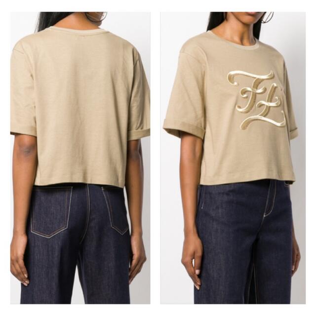 FENDI  フェンディ  FF カーリグラフィー  コットン　ロゴ Tシャツ