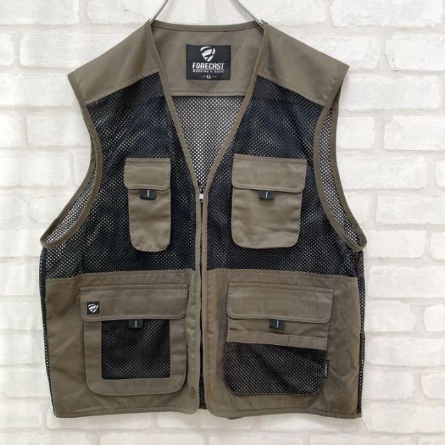 大人気】美品 着るバッグ 多機能 メッシュ フィッシングベスト XL
