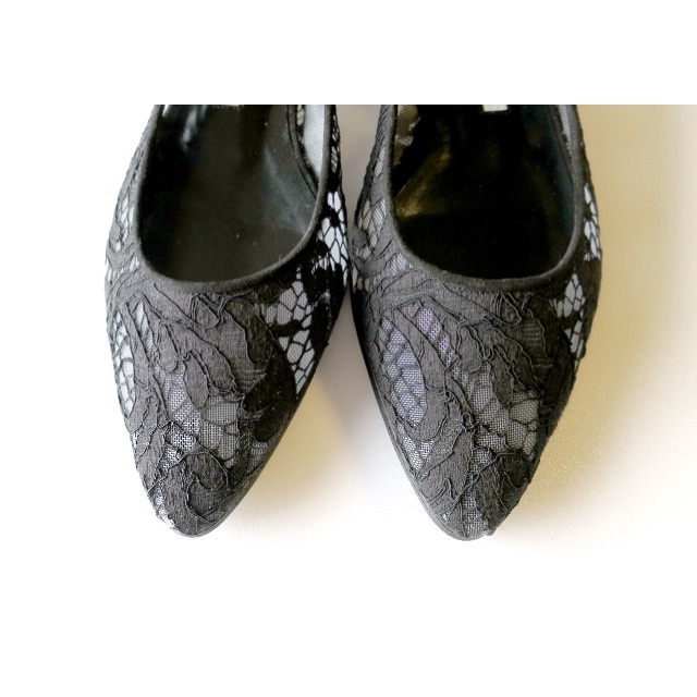 MANOLO BLAHNIK BB FLAT レース★サイズ37.5★黒