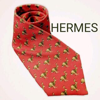 Hermes - エルメス HERMES ネクタイ 総柄 絹 シルク100％ カンガルー