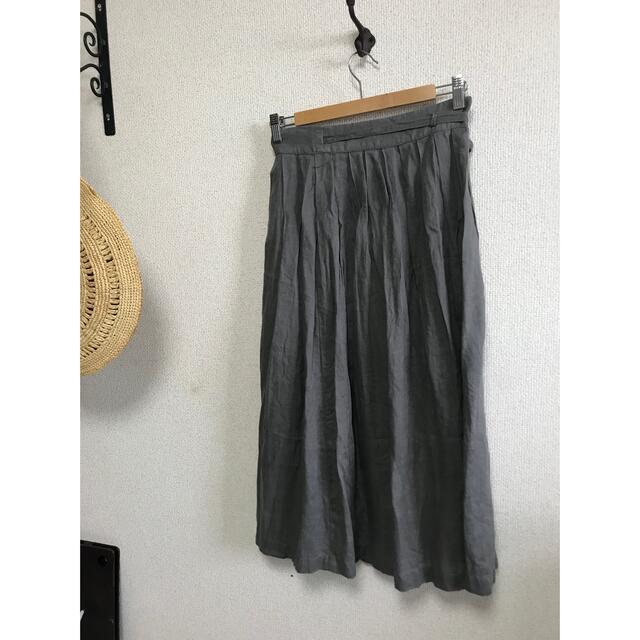 fog linen work(フォグリネンワーク)の美品::フォグリネンワークFLWラップスカート:グレー レディースのスカート(ロングスカート)の商品写真