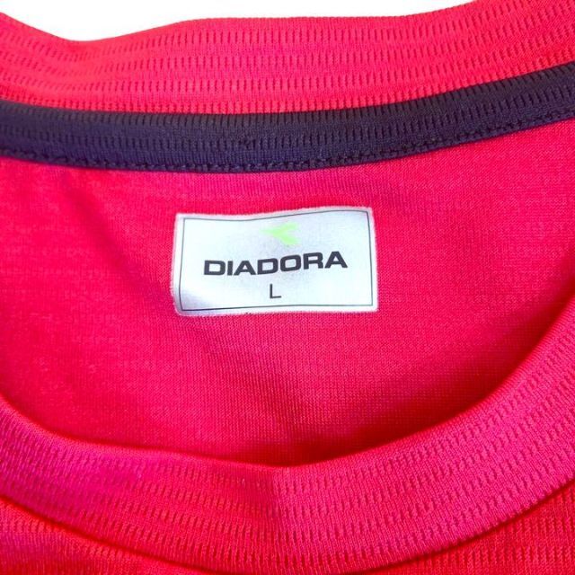 DIADORA(ディアドラ)のDIADORA　ディアドラ　メンズ　サイズL　レッド　半袖Tシャツ メンズのトップス(Tシャツ/カットソー(半袖/袖なし))の商品写真