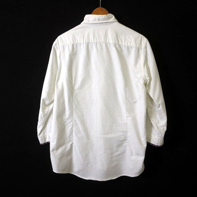 BEAMS(ビームス)のビームス シャツ ボタンダウン チェック 配色 オックスフォード 7分袖 S 白 メンズのトップス(シャツ)の商品写真