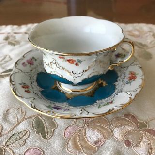 マイセン(MEISSEN)のマイセン 宮廷の小花 デミタス カップ＆ソーサー グリーン  1級品(食器)