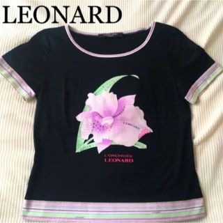 レオナール(LEONARD)の【レオナール】トップス　半袖　花柄　カンカン　カットソー　チュニック(カットソー(半袖/袖なし))