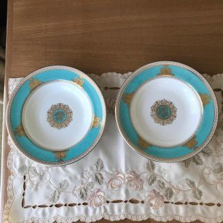 ウェッジウッド(WEDGWOOD)のウェッジウッド コロンビア ターコイズ スープ皿 2枚 超美品 (食器)