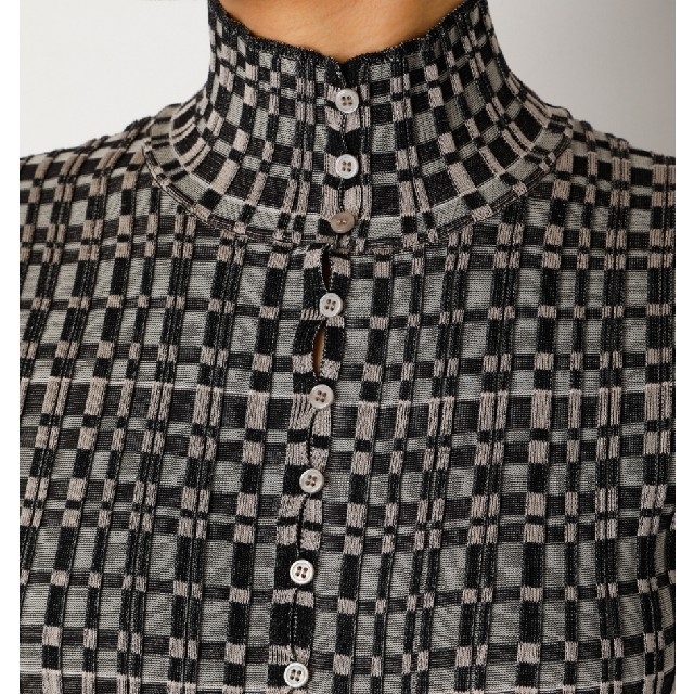 ホワイトブラウン IRENE Mosaic Knit Long Tops 美品