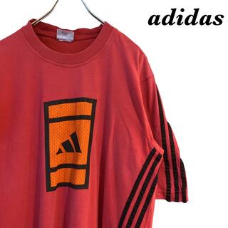 アディダス(adidas)の【希少カラー】adidas アディダス ビッグロゴtシャツ ピンク XL(Tシャツ/カットソー(半袖/袖なし))