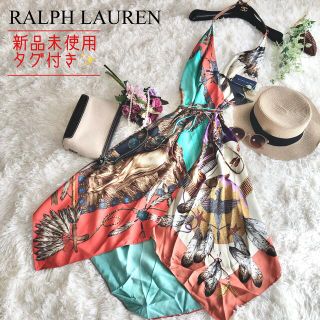 ラルフローレン(Ralph Lauren)の[新品✨]ラルフローレン シルク100% 希少柄 カシュクール ラップワンピース(ロングワンピース/マキシワンピース)